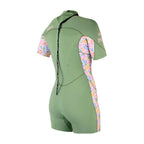 Traje de neopreno corto para mujer 2/2mm Soöruz Divine Back Zip color verde