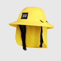 Sombrero de surf y agua Soöruz Dylan color amarillo de alta visibilidad con cinta de sujeción