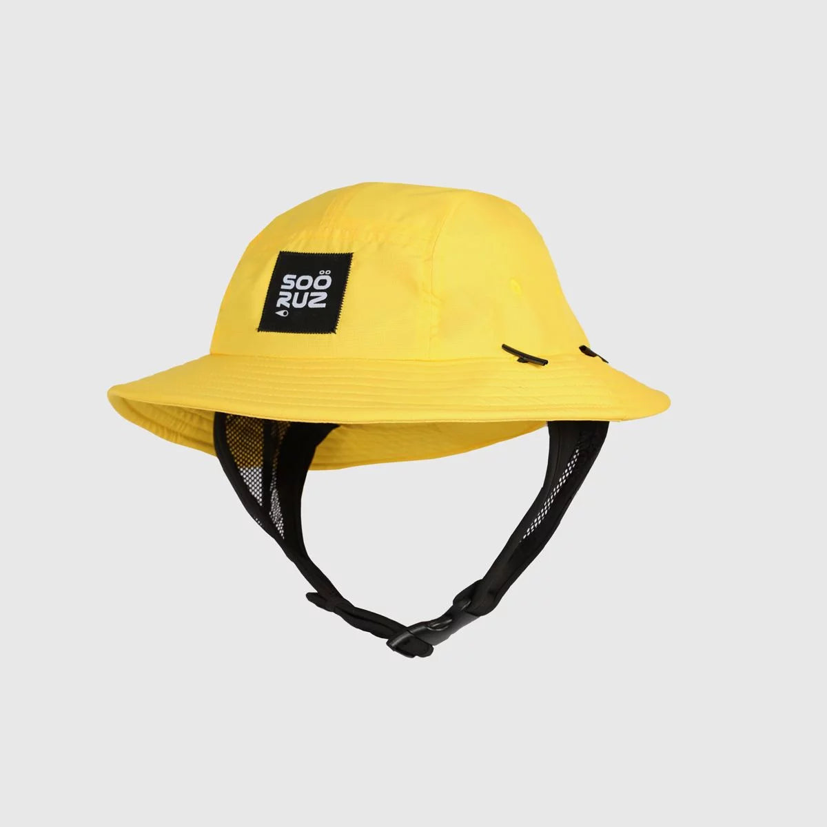 Sombrero de surf y agua Soöruz Dylan color amarillo de alta visibilidad con cinta de sujeción