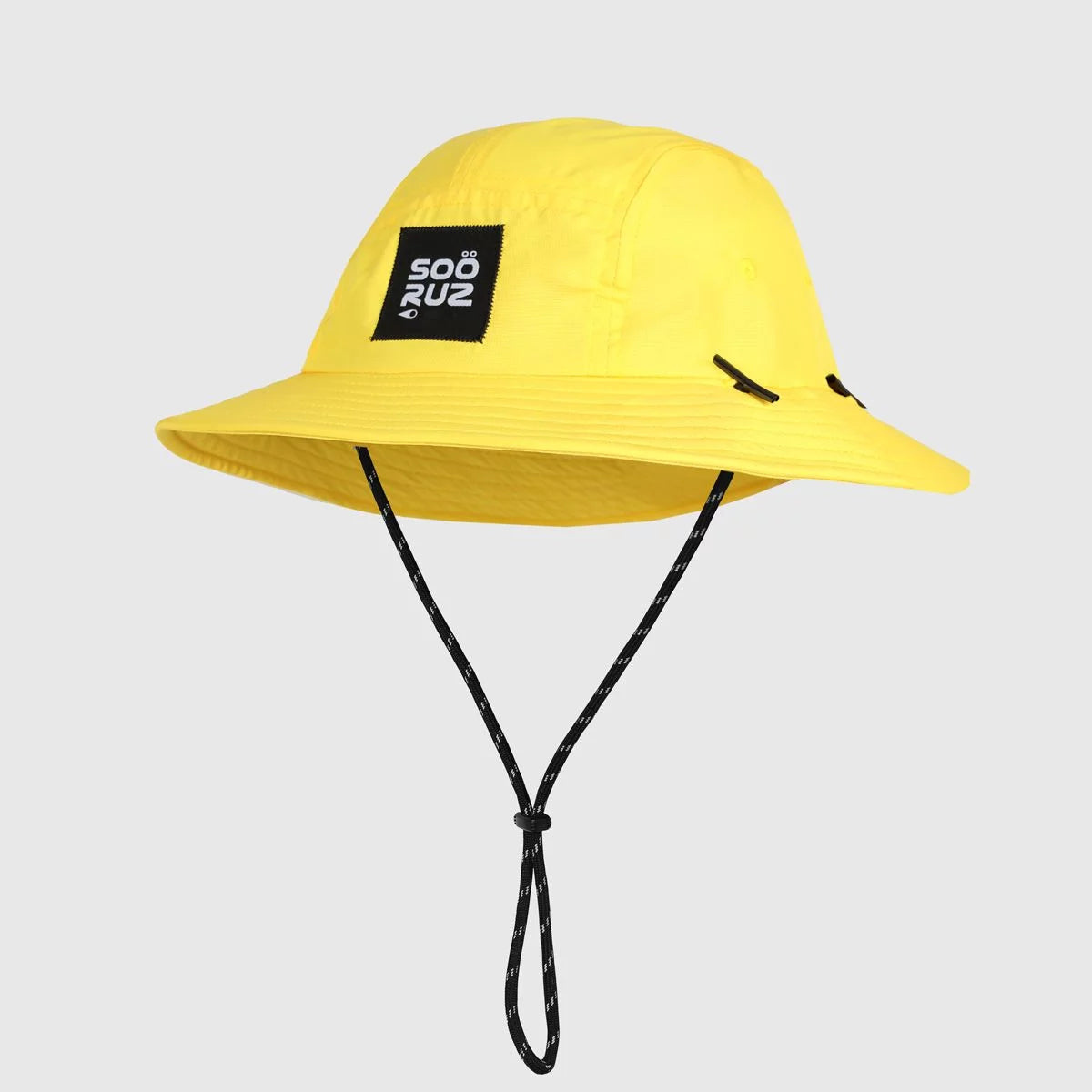 Sombrero de surf y agua Soöruz Dylan color amarillo de alta visibilidad con cinta de sujeción