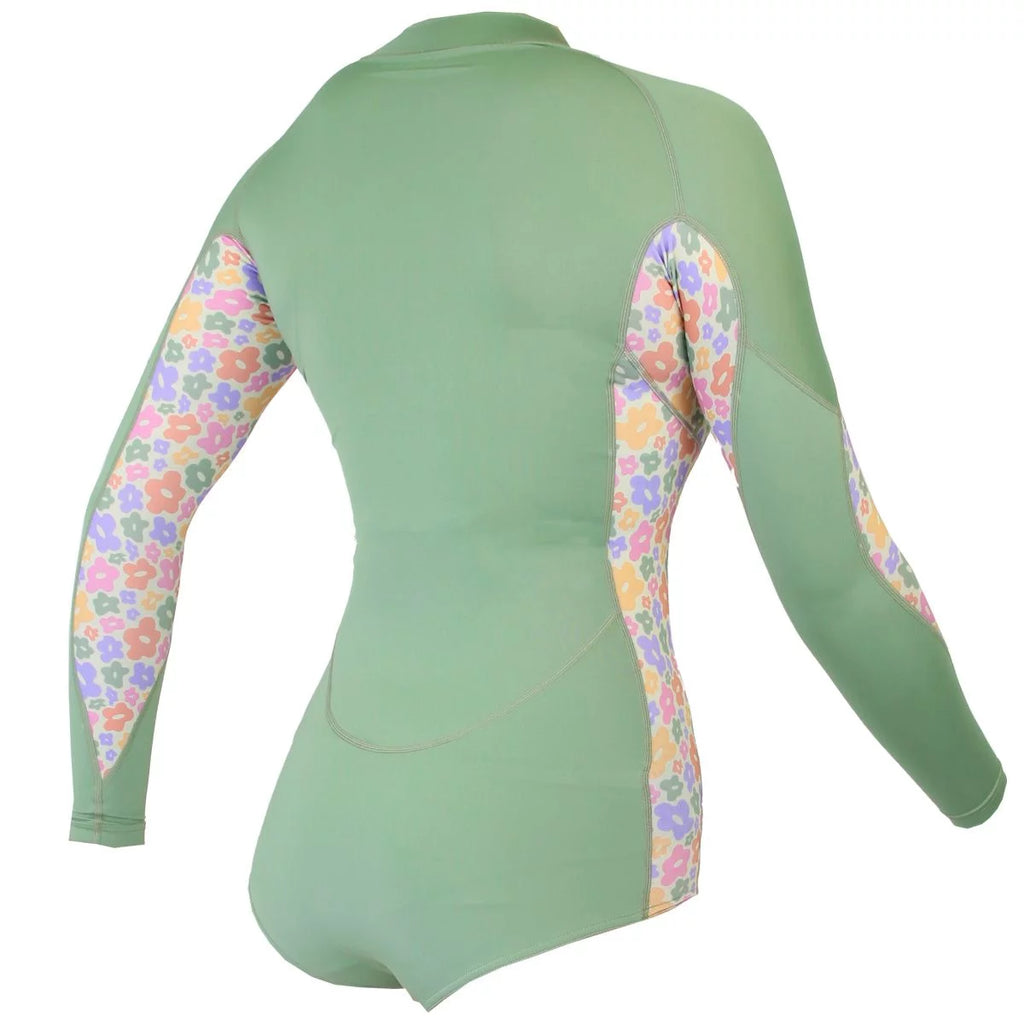 Bañador de surf manga larga con protección UV para mujer Soöruz Divine Mini Zip en color verde