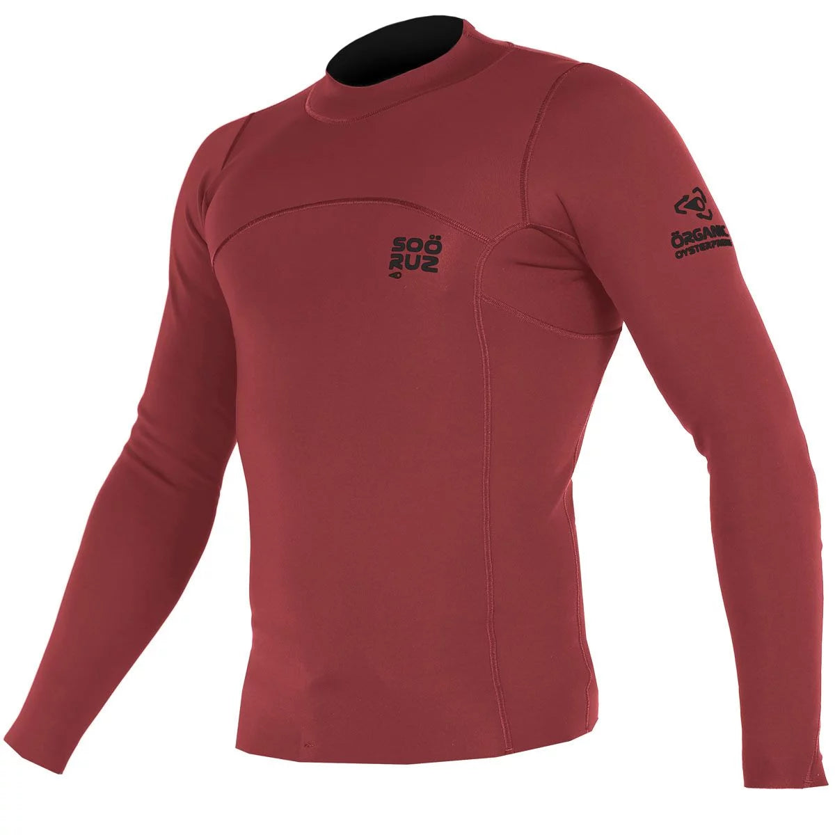 Top de neopreno de manga larga para hombre 1mm Soöruz Fighter Oysterprene color rojo