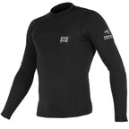 Top de neopreno de manga larga para hombre 1mm Soöruz Fighter Oysterprene color negro