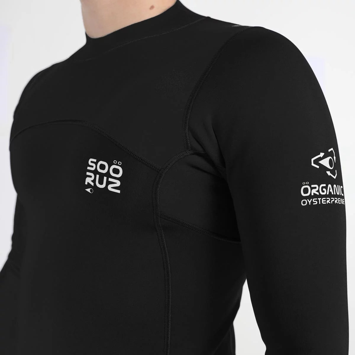 Top de neopreno de manga larga para hombre 1mm Soöruz Fighter Oysterprene color negro