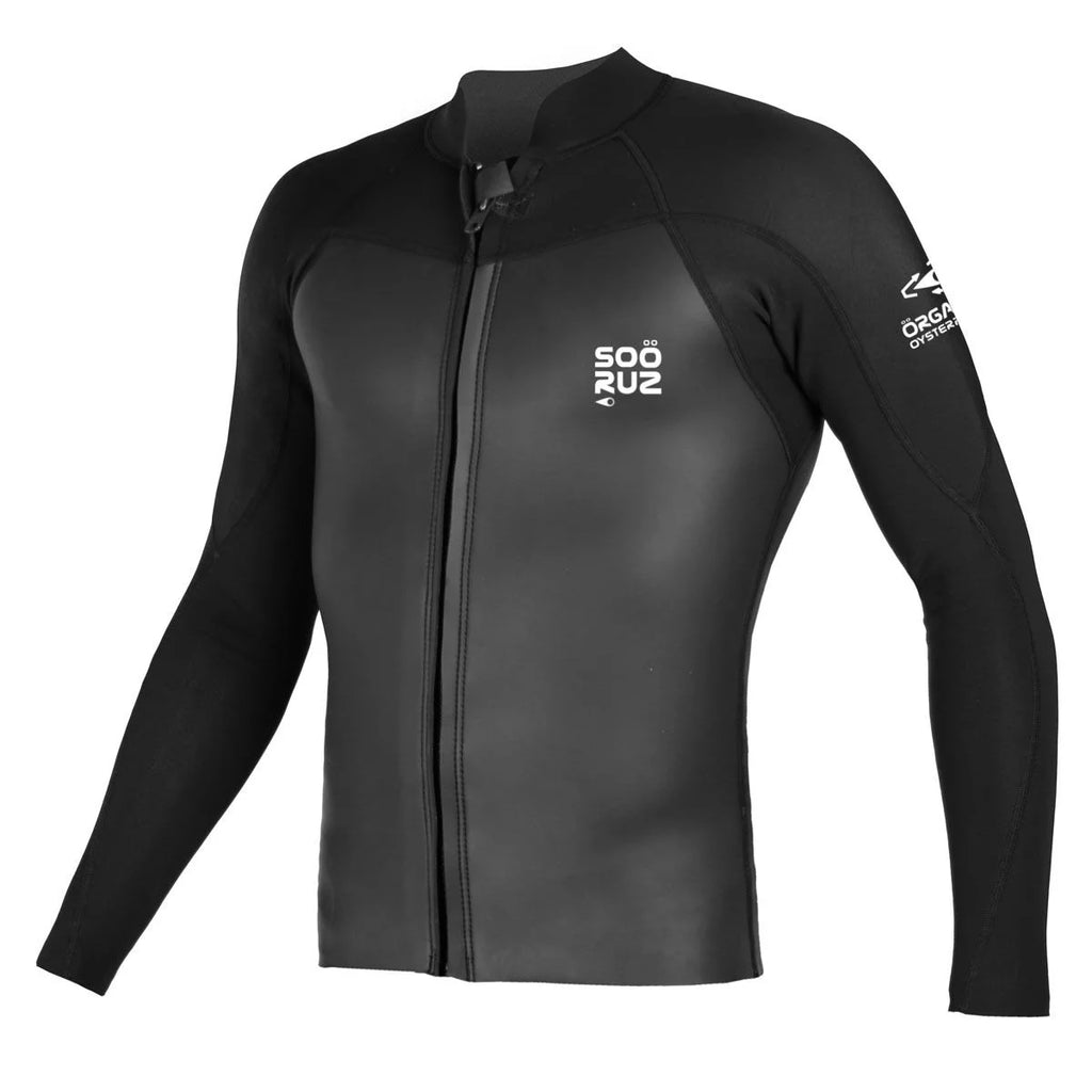 Top de neopreno de manga larga con cremallera frontal para hombre 2/1mm Soöruz Fighter color negro