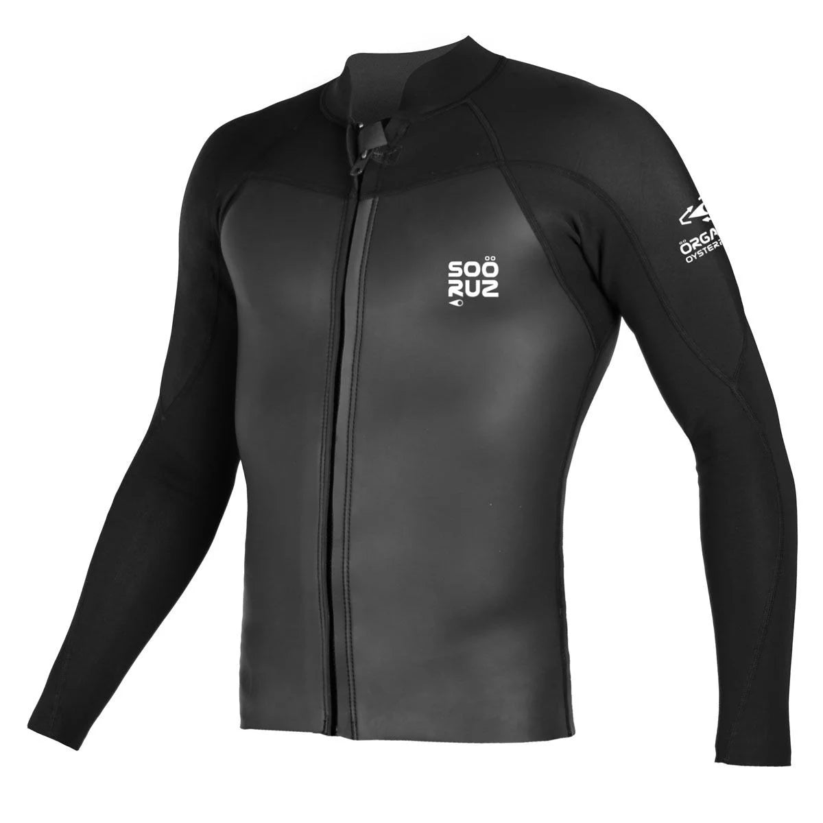 Top de neopreno de manga larga con cremallera frontal para hombre 2/1mm Soöruz Fighter color negro