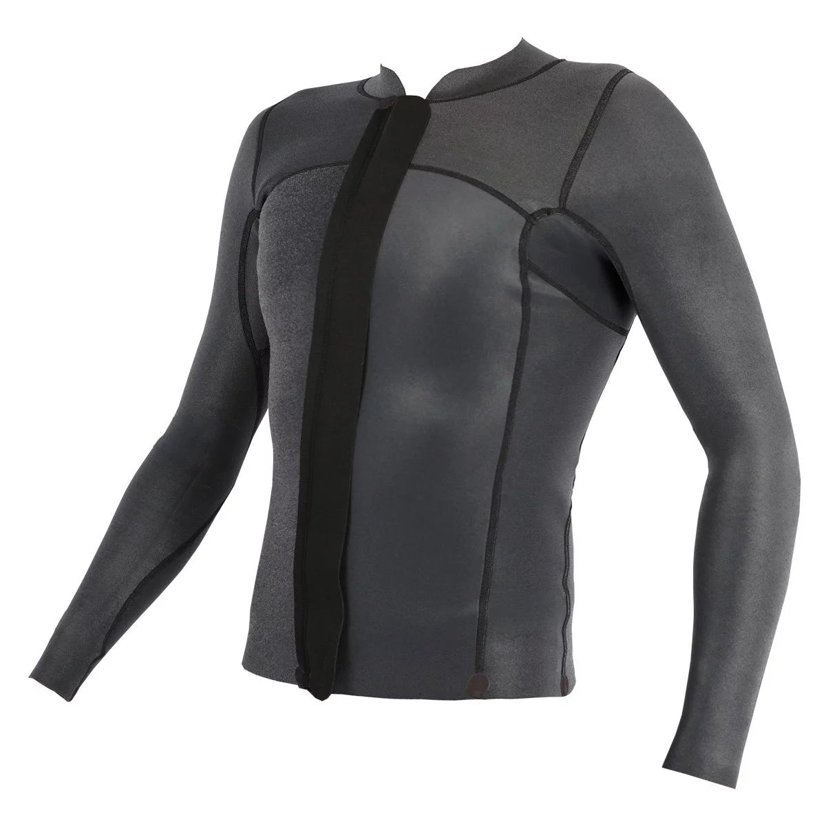 Top de neopreno de manga larga con cremallera frontal para hombre 2/1mm Soöruz Fighter color negro