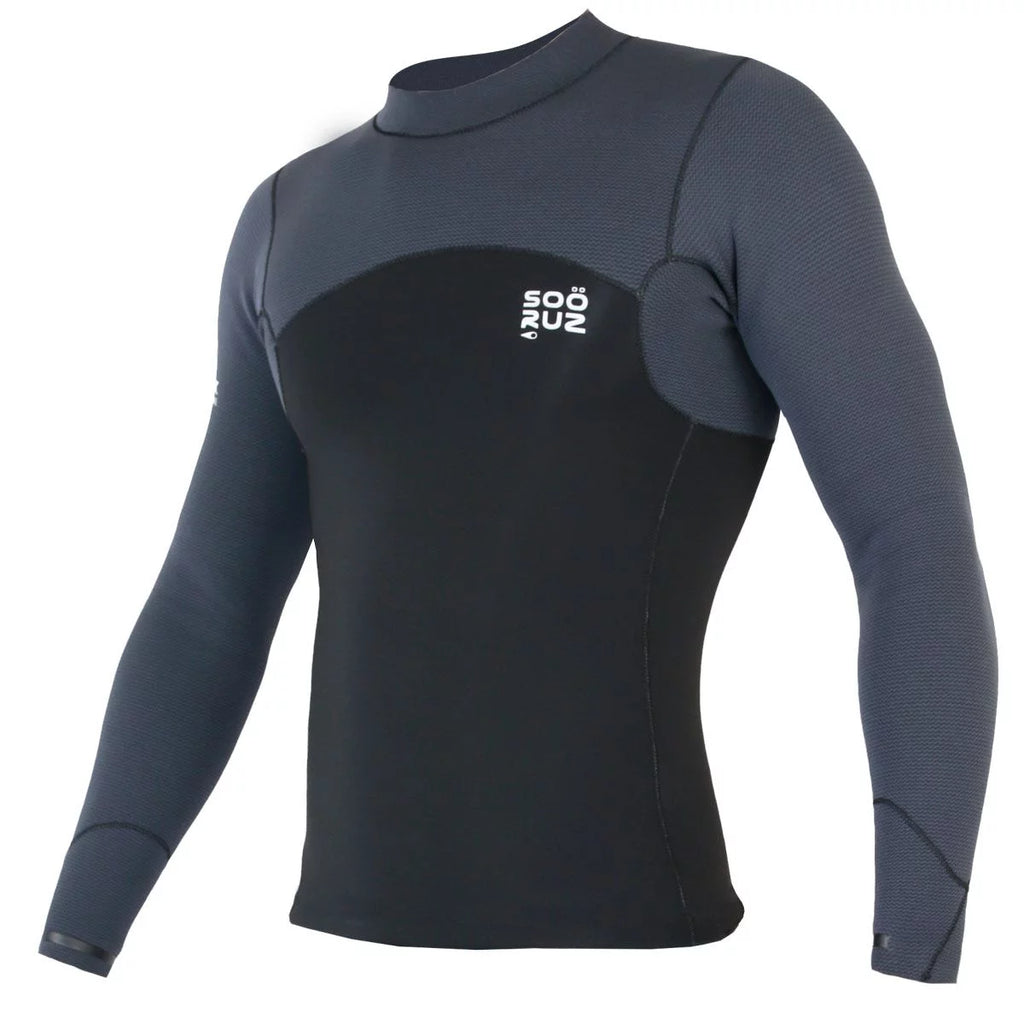 Camiseta térmica de neopreno manga larga para hombre Soöruz Guru 2 2 mm negra