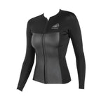 Chaqueta de neopreno de manga larga para mujer 2/1mm Soöruz Divine Front Zip color negro