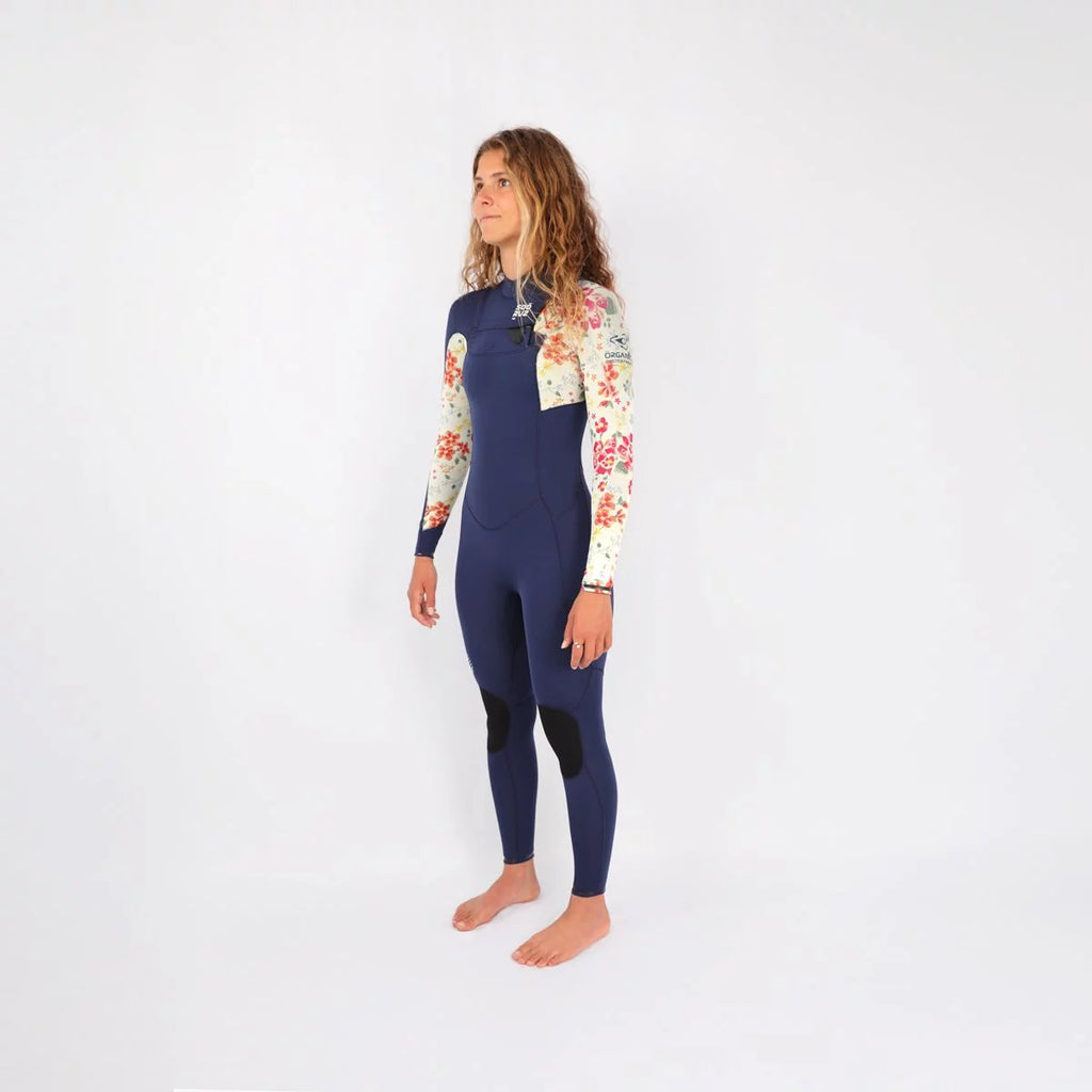 Traje de neopreno largo para mujer 3/2mm Soöruz Divine Chest Zip color azul marino