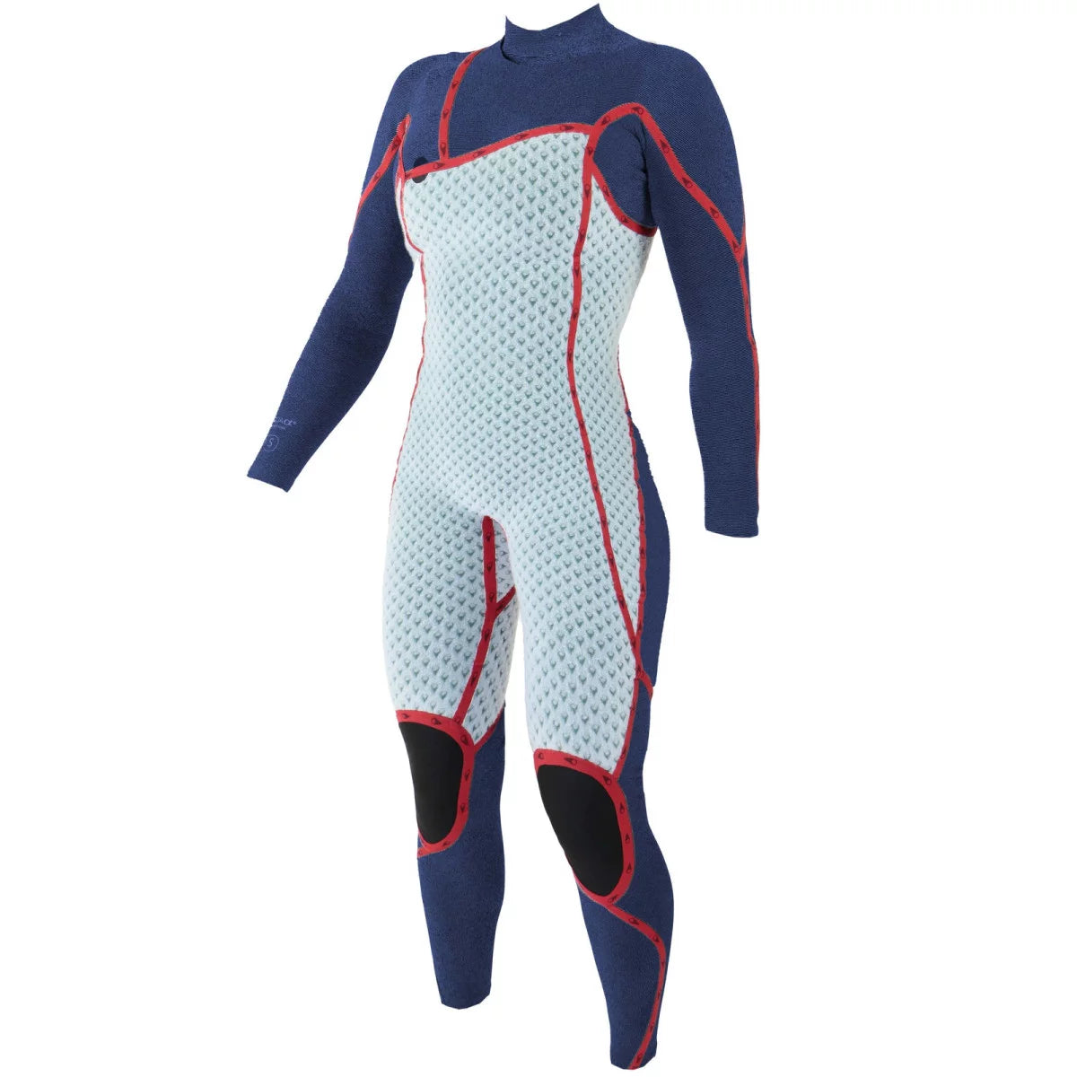 Traje de neopreno largo para mujer 4/3mm Soöruz Guru Pro Chest Zip color negro