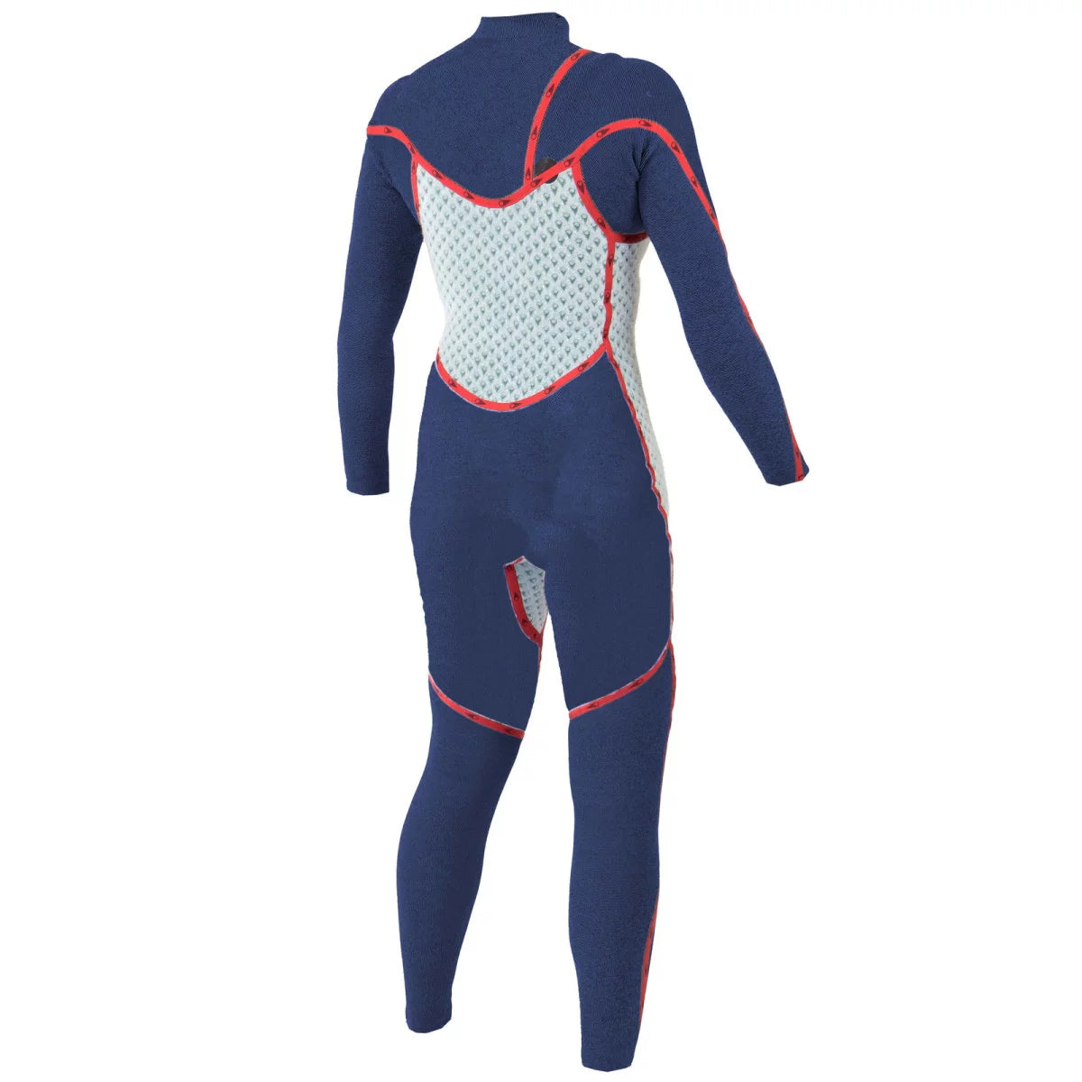 Traje de neopreno largo para mujer 4/3mm Soöruz Guru Pro Chest Zip color negro