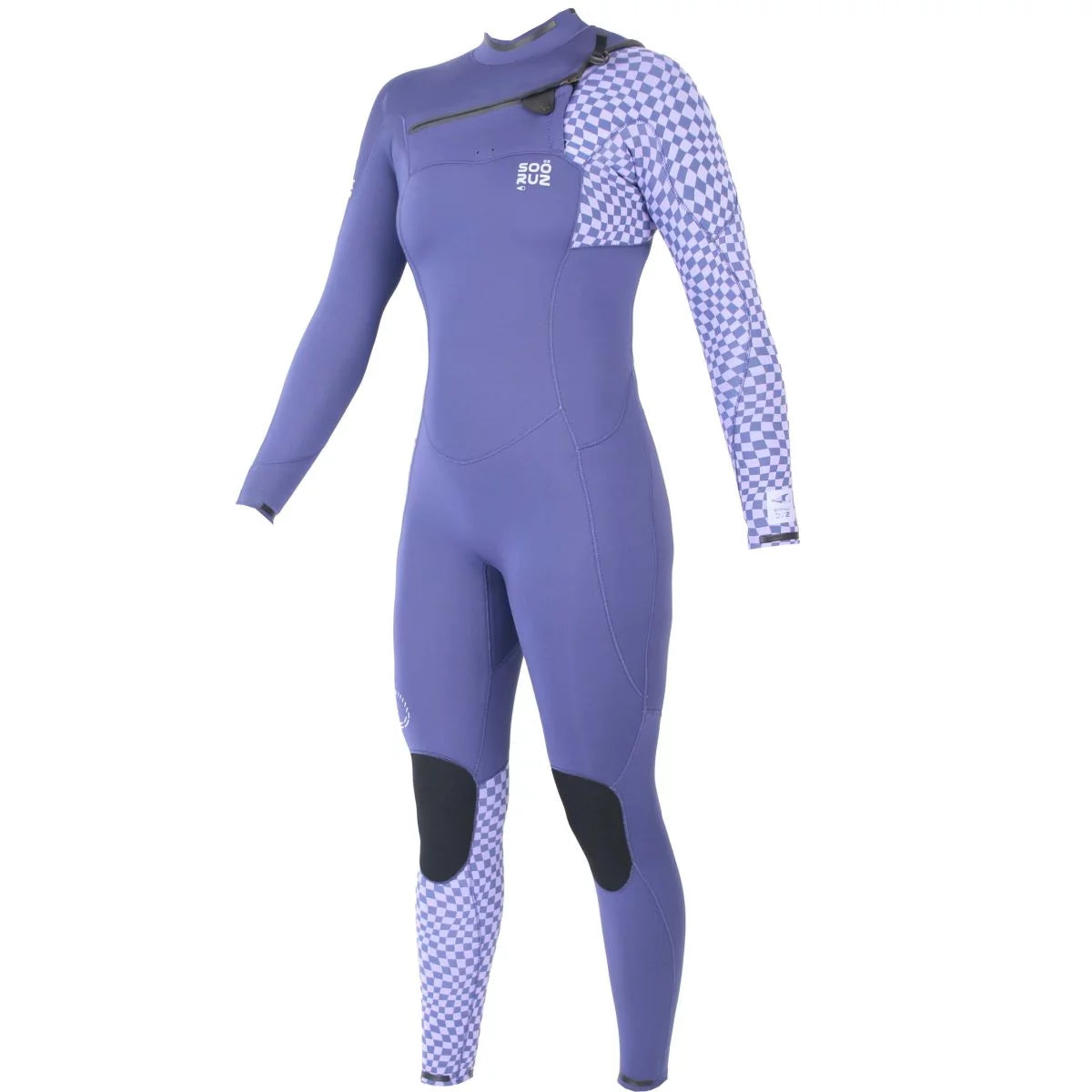 Traje de neopreno largo para mujer 4/3mm Soöruz Divine Chest Zip color violeta