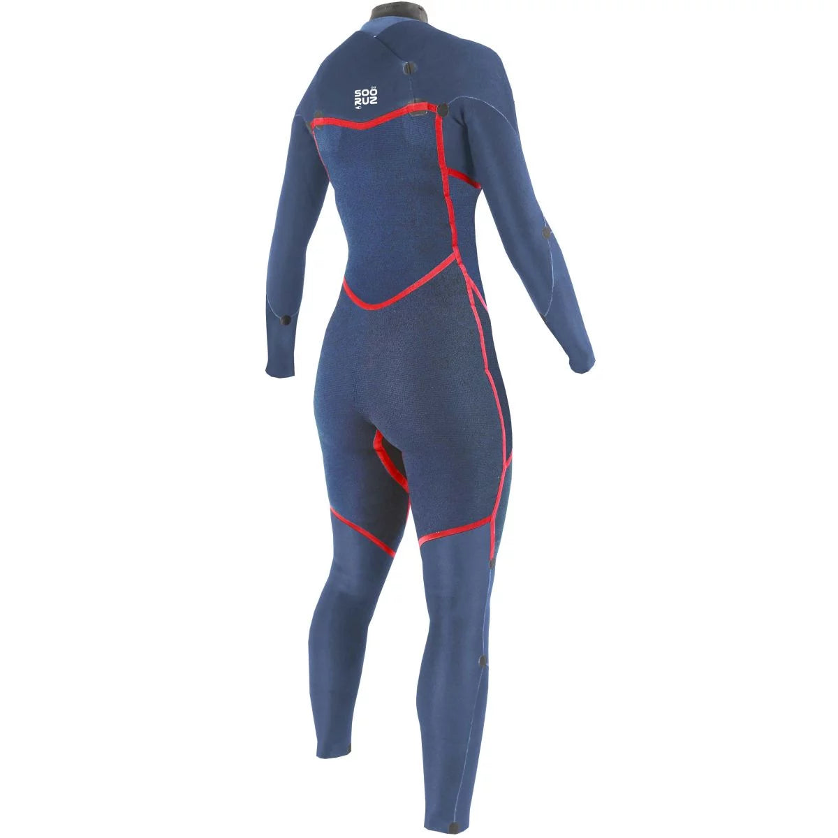 Traje de neopreno largo para mujer 5/4mm Soöruz Divine Chest Zip color negro