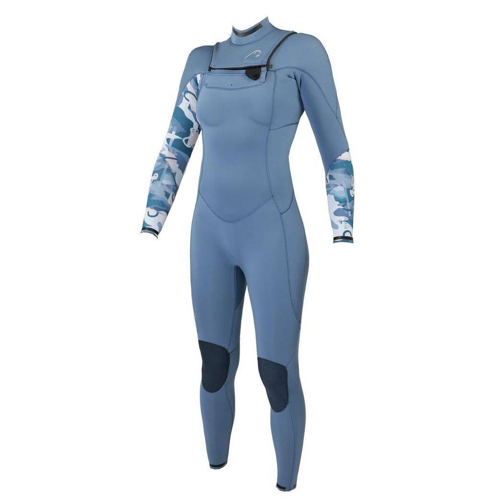 Traje de neopreno largo para mujer 4/3mm Soöruz Divine Chest Zip color azul