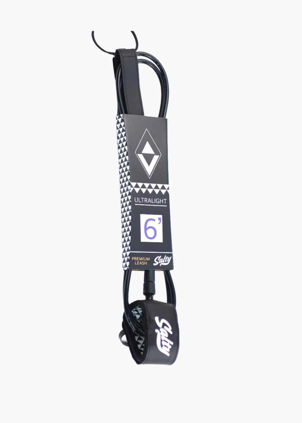 Leash de surf ultraligero Salty Ultra Light de 6 pies para tablas shortboard