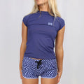 Licra de surf manga corta ceñida con protección UV para hombre Soöruz Skoaz color violeta