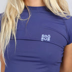 Licra de surf manga corta ceñida con protección UV para hombre Soöruz Skoaz color violeta