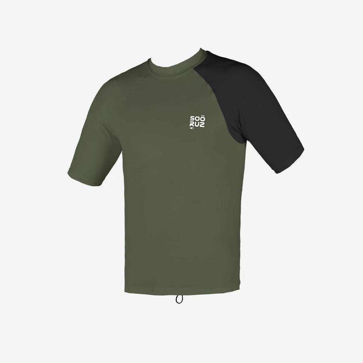 Licra de surf manga corta ceñida con protección UV para hombre Soöruz Sheff color caqui